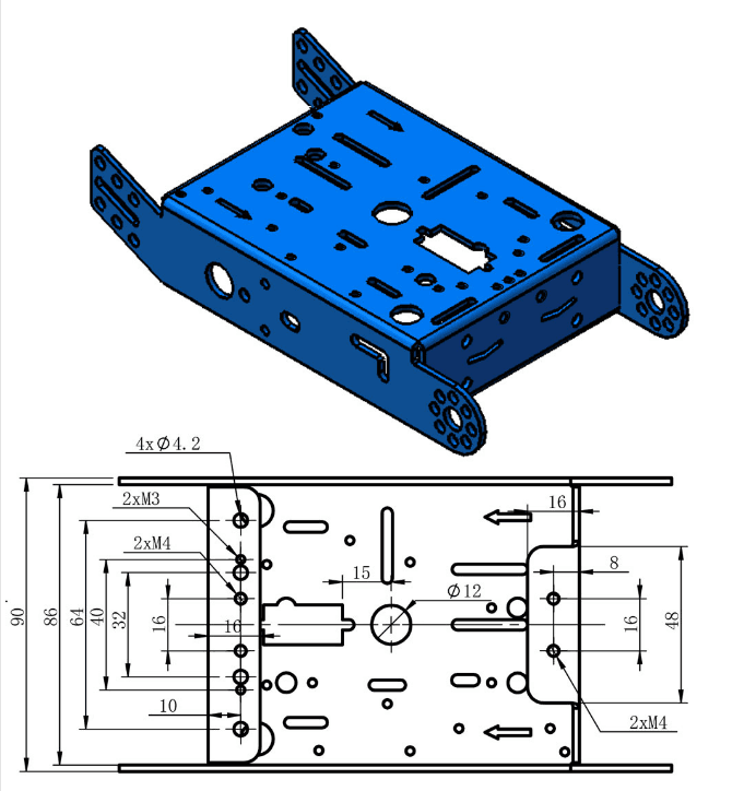 Mini-Aluminum-alloy-2WD-Mobile-Platform-with-Universal-Wheel_1